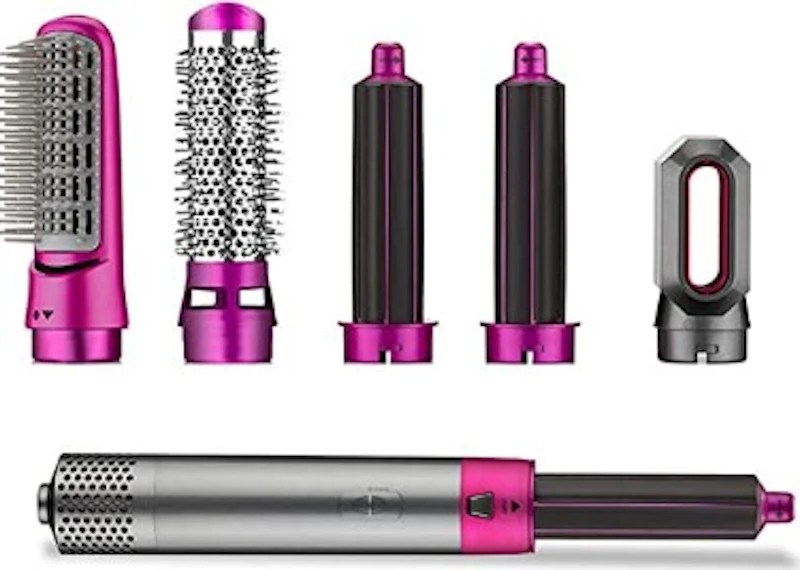 Hair Dryer Brush 5 In 1 Electric Blow Dryer Hair Comb Curling Wand Detachable Brush Kit Negative Ion Straightener Hair Curler