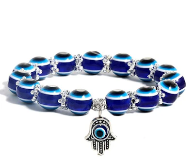 Chakra Bead Lava Stone Bracelet Evil Blue Eye Beaded Charm