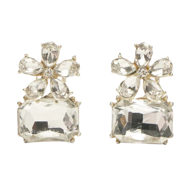 Blossom Crystal Statement Drop Earrings
