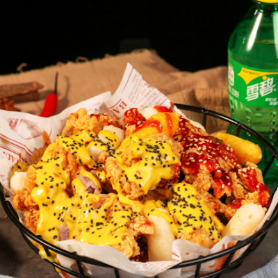 Fried Boneless Chicken Set with Double Sauces (King's Chicken)