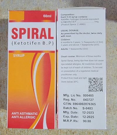 Spiral syrup (Ketotifen)