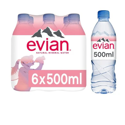 evian Natural Mineral Water 6 x 50cl