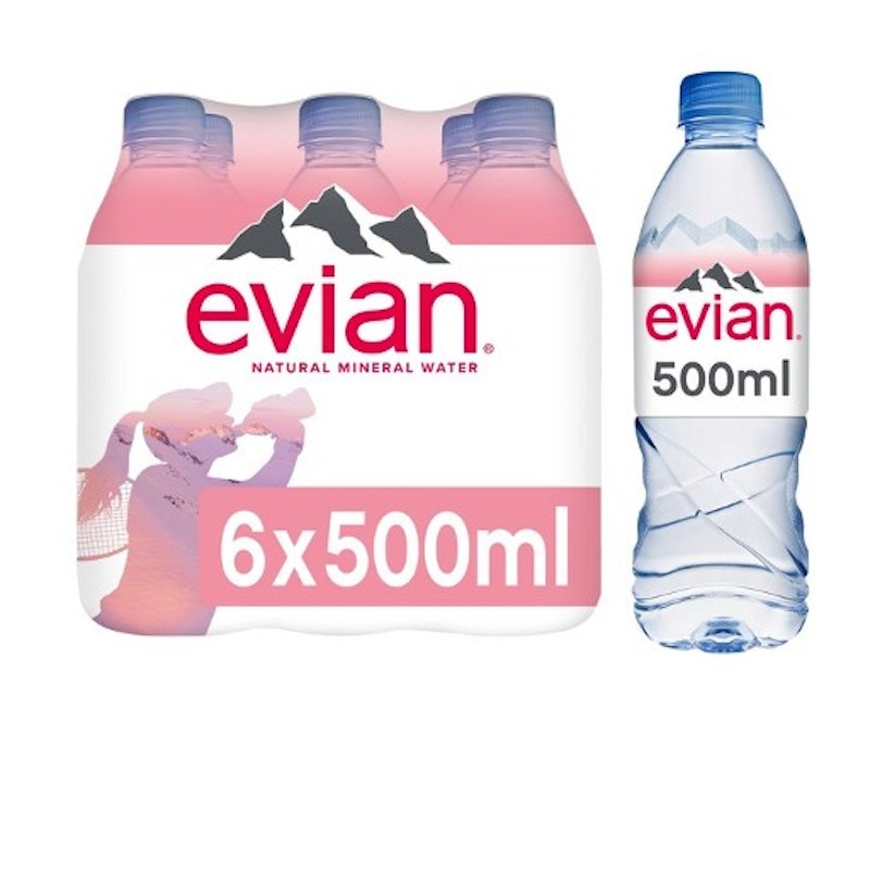 evian Natural Mineral Water 6 x 50cl