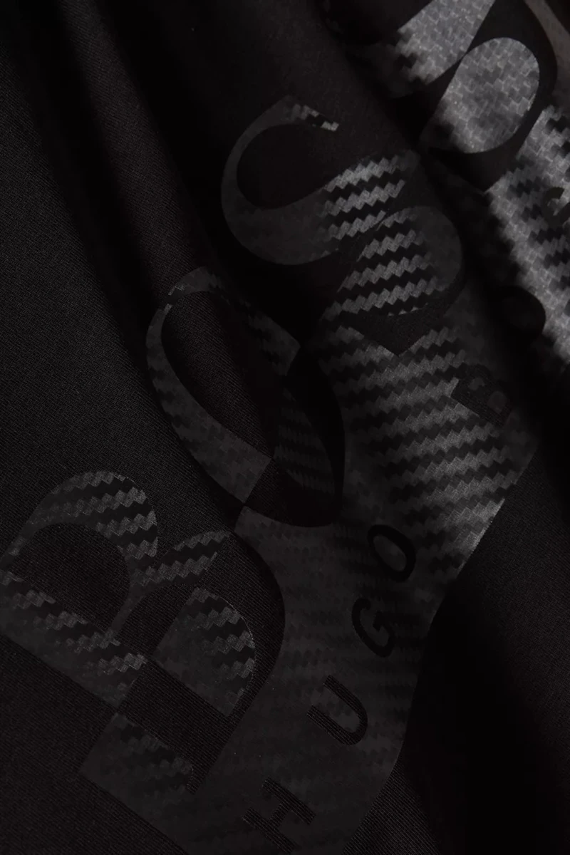 BOSS - T-SHIRT NOIR À LOGO TEXTURÉ