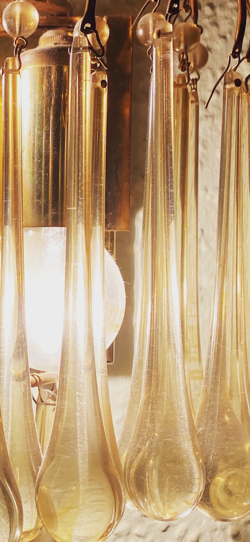 Palwa Teardrop/Waterdrop Wandlampe mit Kristalltropfen