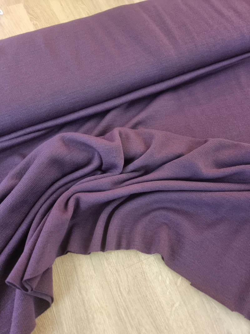 Fancy Trikot Ocre Stoff, Aubergine Farbe