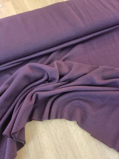 Fancy Trikot Ocre Stoff, Aubergine Farbe