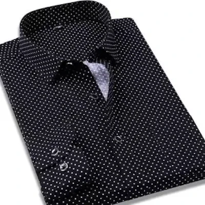 Black Dotted Shirt For Man