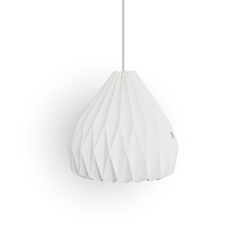 Linden Large Origami Paper Lampshade White Pendant Light 8142