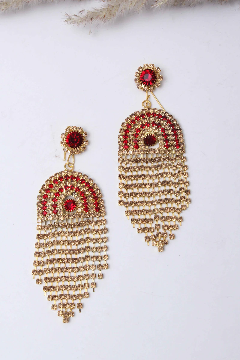 Golden Maroon Jhumkay
