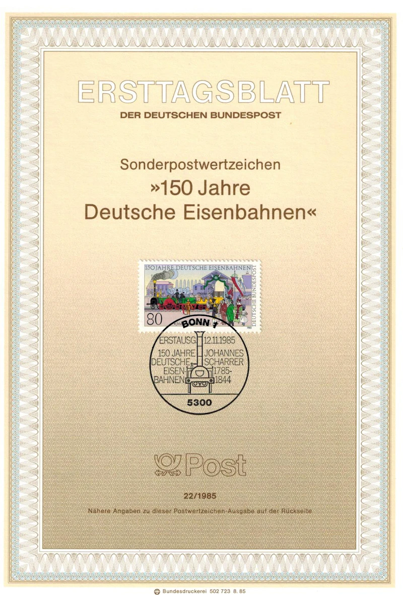 ETB Bund 150 Jahre Deutsche Eisenbahn 22/1985