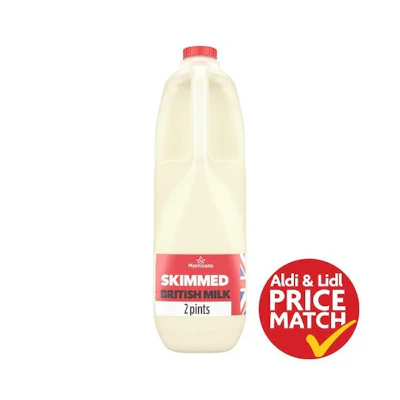  British Skimmed Milk 2 Pint