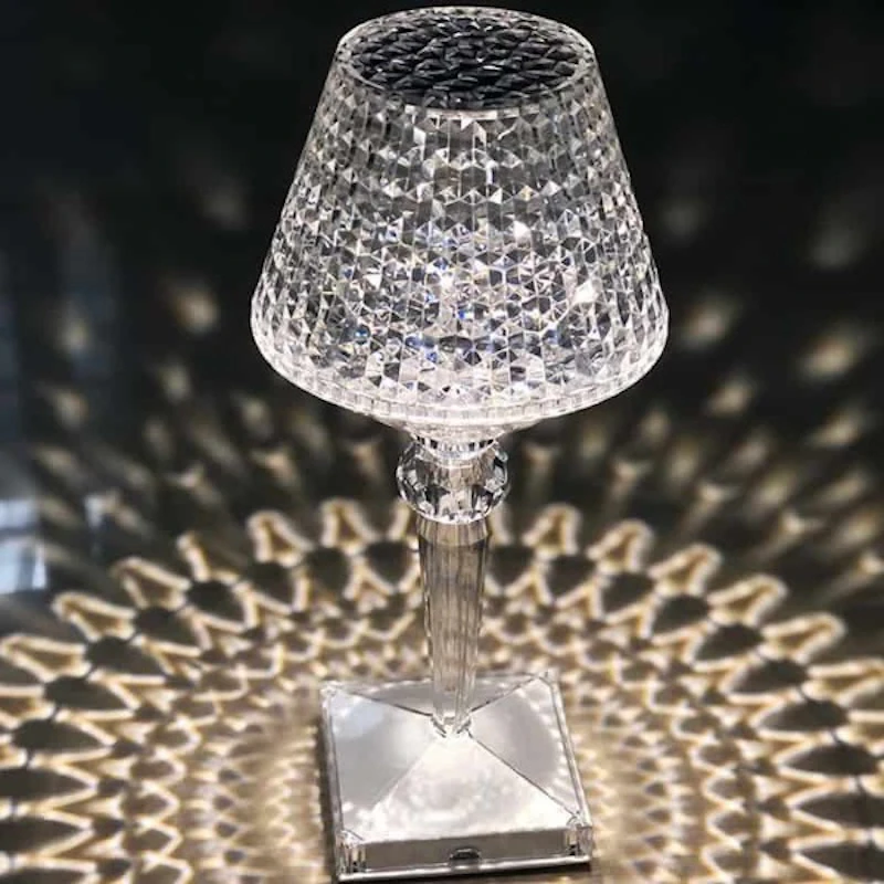 New Crystal Table Lamp With Built-in Battery Portable 