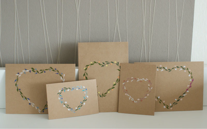 5er Set Postkarten handgemalt