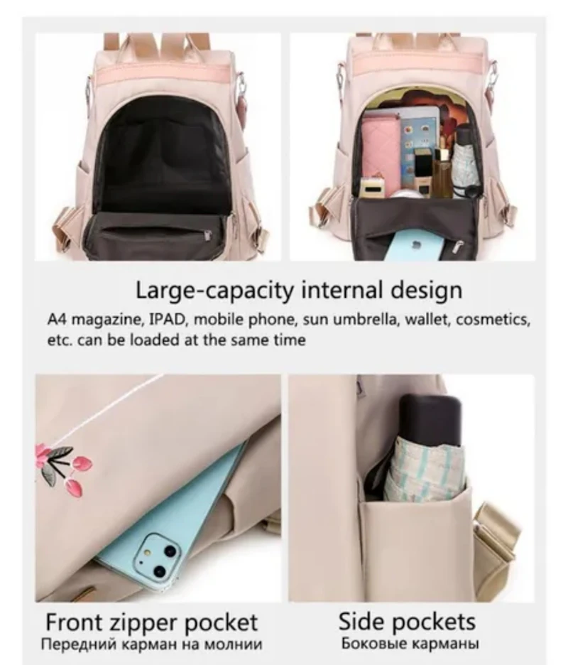 Leather shoulder backpack bag