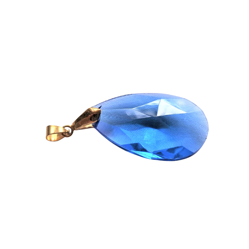 Glaskristall Prisma blau