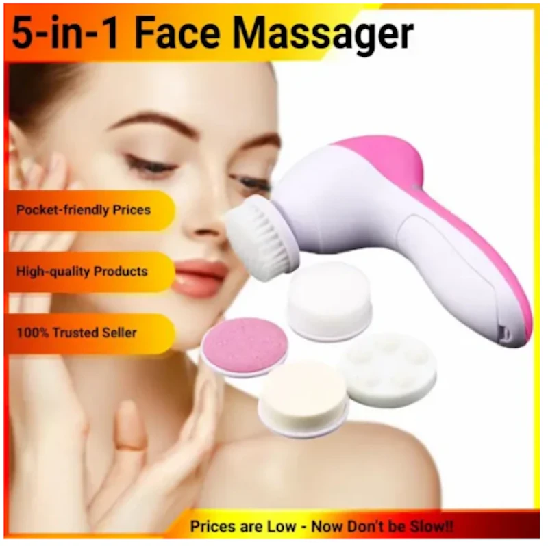 Product details of 5 in 1 Electric Facial Cleaner Face Skin Care Brush Massager