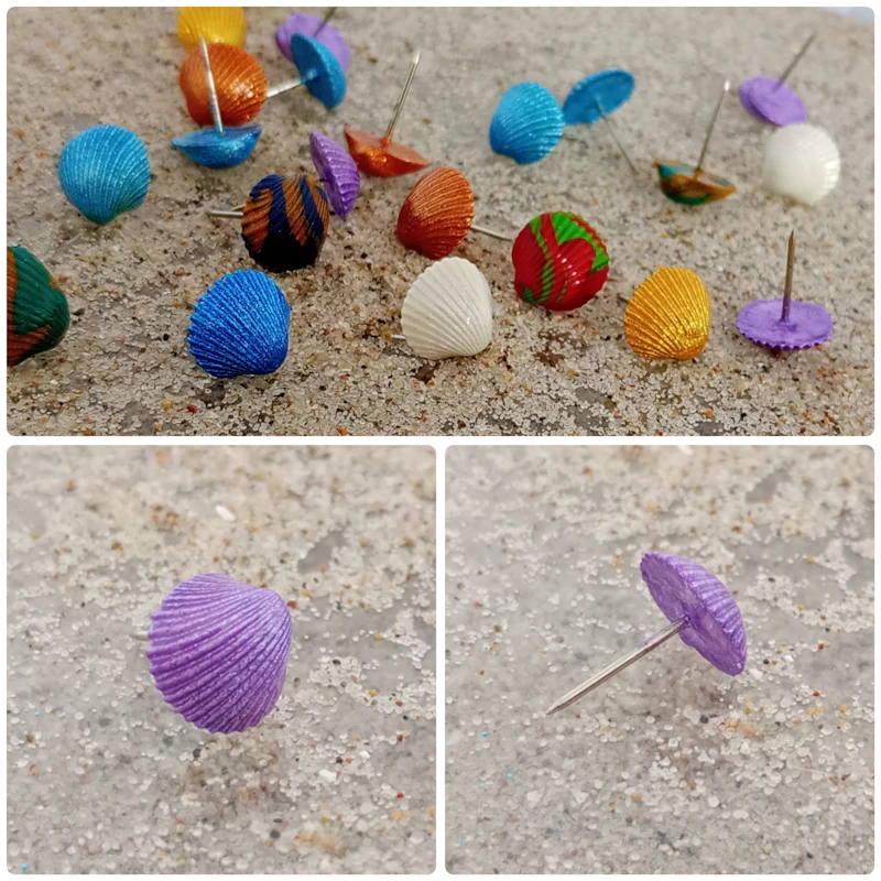 Pinnnadel Muschel-Design, fliederfarben