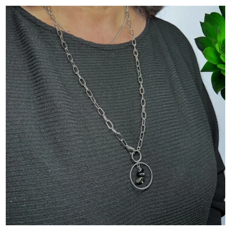 Y-Kette "Ylena" mit Obsidian