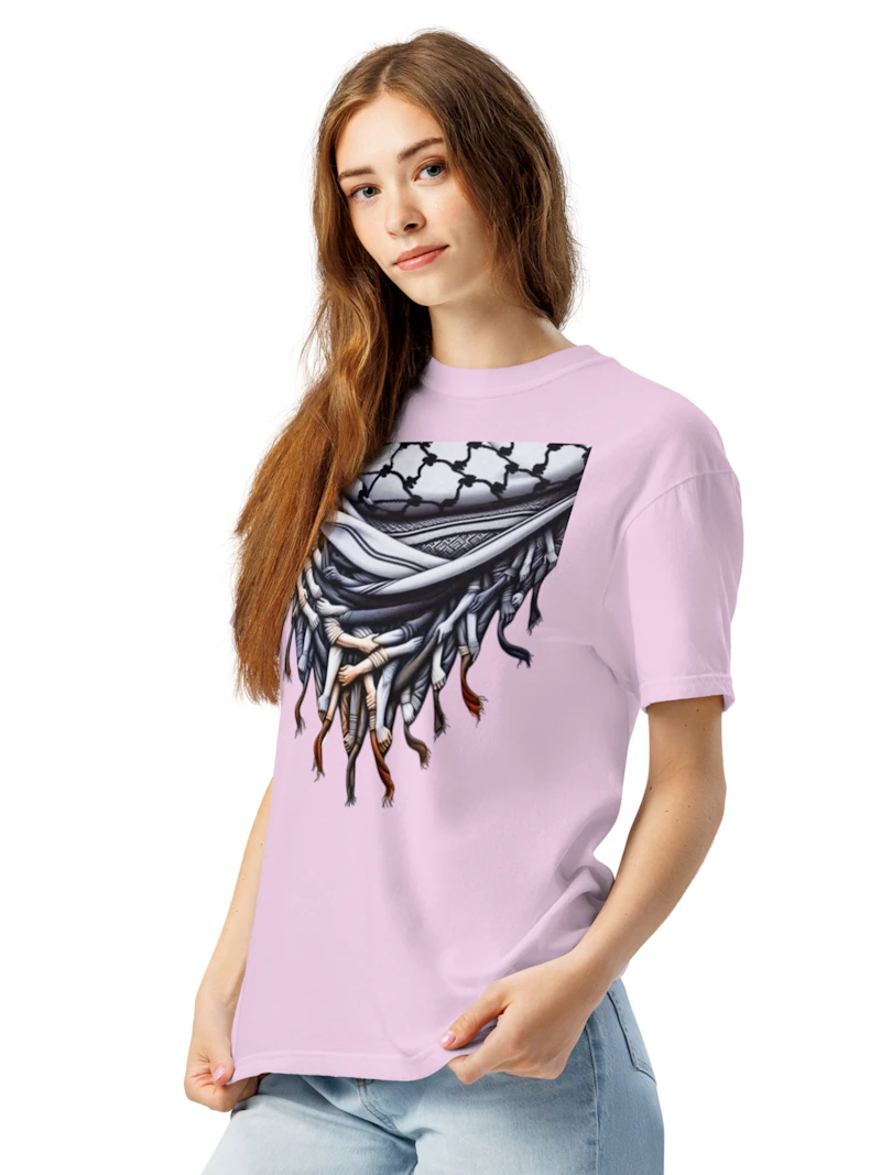 Unisex garment-dyed heavyweight Palestinian iconic keffiyeh t-shirt