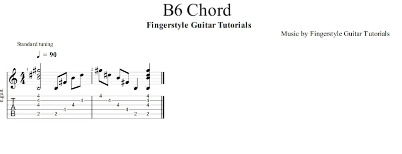 B6 Chord | TABS & Sheet Music