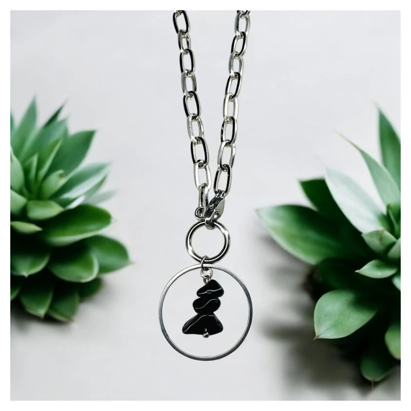 Y-Kette "Ylena" mit Obsidian