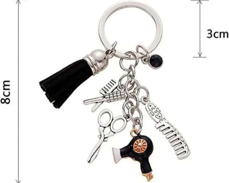Hair styling Hair cutting salon charm keychain