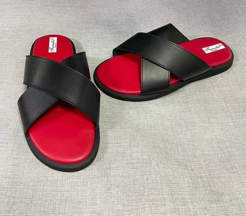 Sandales en Cuir&Simi Original (Rouge)