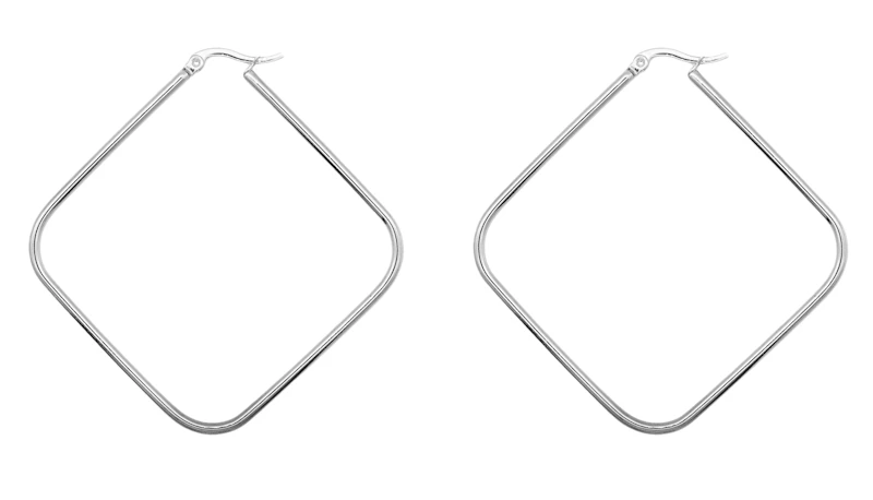 Square Hoops - Silver