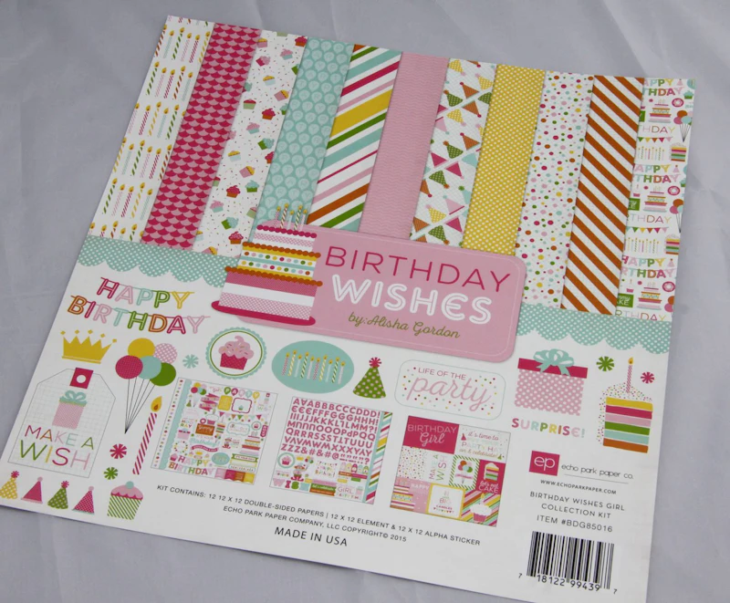 Scrapbook-Set "Birthday Wishes", Mädchen
