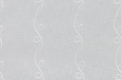 Curtain fabrics Heart, embroidered in offwhite (one color), length - 2,80 m. 