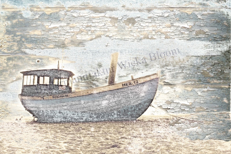 Boot verwittert, maritime Wanddeko Landhausstil Shabby Chic Vintage Style 
