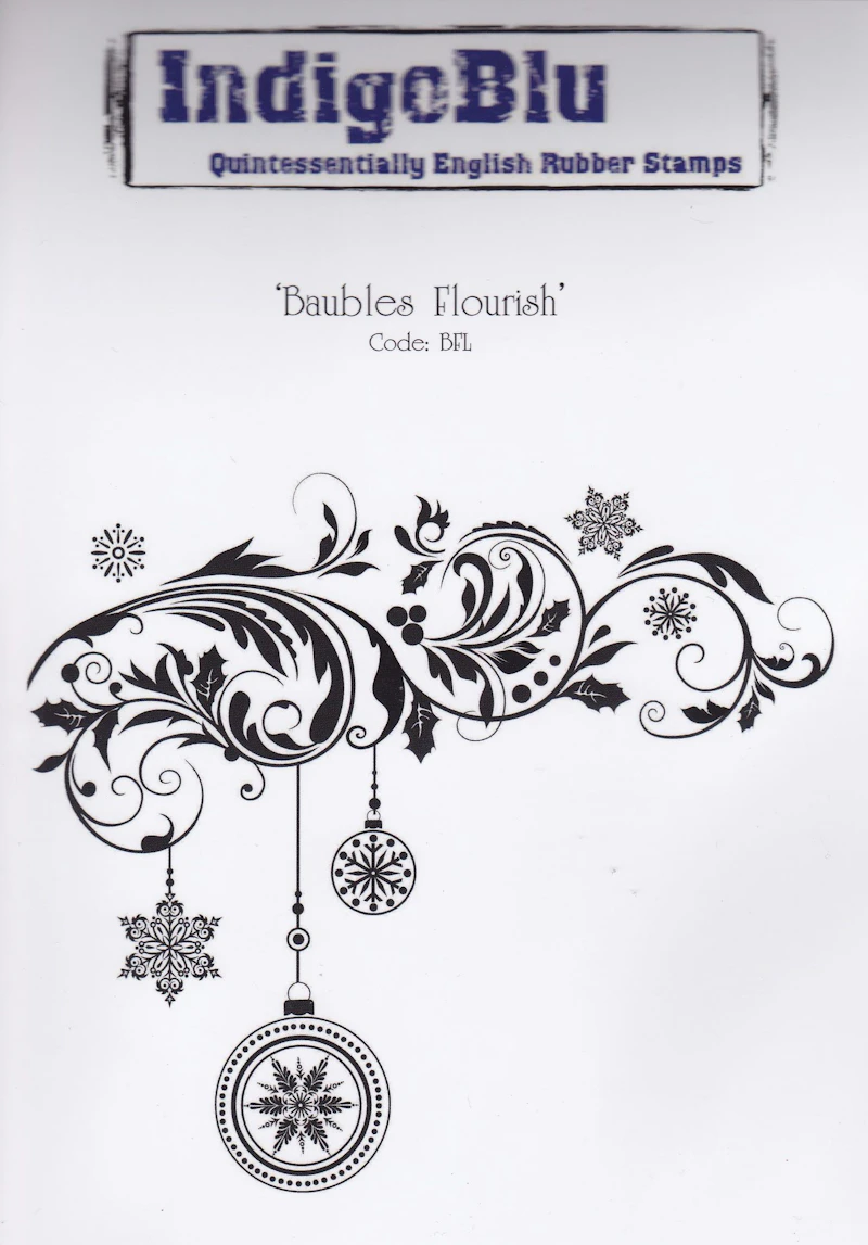 Indigo Blu A6 Stempel "Baubles Flourish"