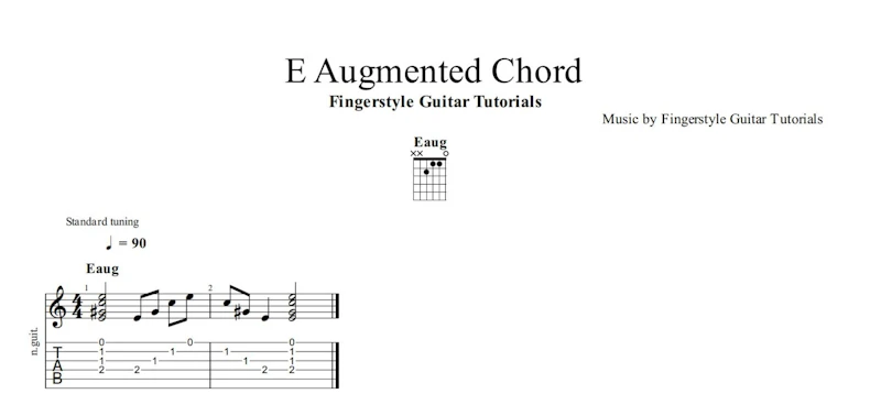 E Augmented Chord | TABS & Sheet Music
