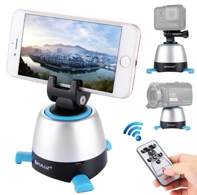 360 degree rotating tripod for cell phone with remote