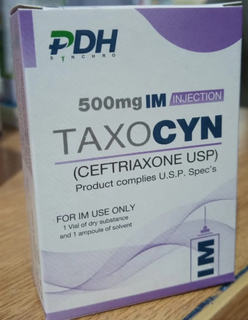 Taxocyn 500mg IM (Ceftriaxone Sodium) injection 