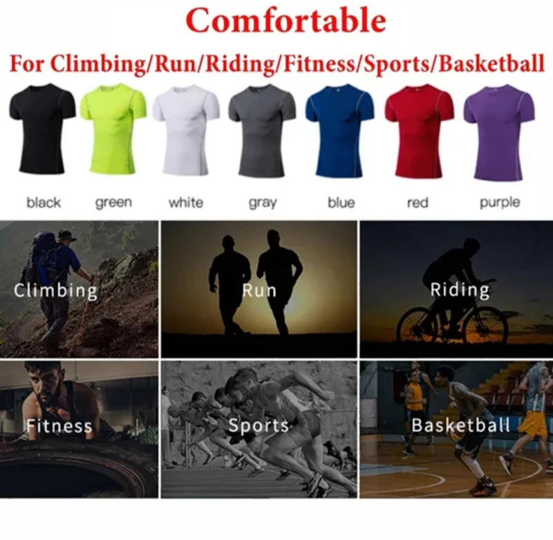 Men fitness compression t shirts