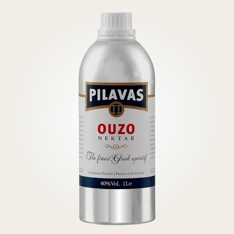 Pilavas Ouzo Nektar 1 Liter – Griechischer Anisschnaps in Aluflasche