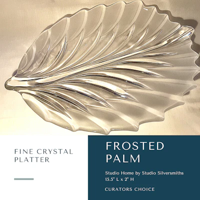 Studio Silversmiths, Frosted Palm Collection - Crystal Server