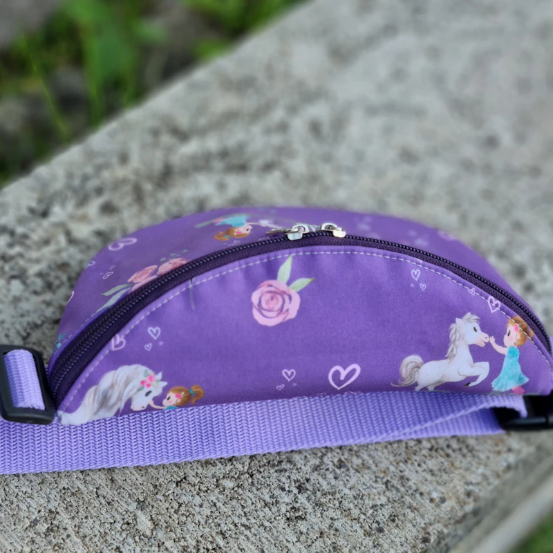 Bauchtasche, Crossbody Bag, Softshell Pferde lila