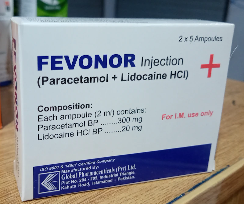 Fevonor injection (Paracetamol+Lidocaine HCL)