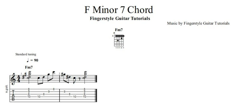 F Minor 7 Chord | TABS & Sheet Music