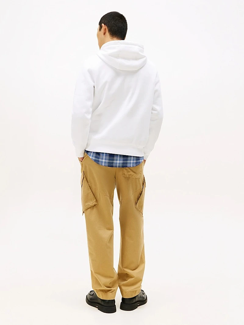 TOMMY  HILFIGER  -  SWEAT À CAPUCHE BLANC LOGO BRODÉ