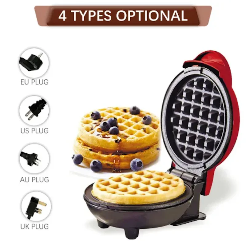 Mini Waffle Maker Breakfast Machine Non Stick Easy Clean