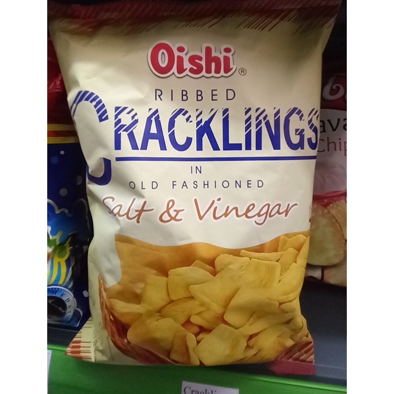 Oishi Ribbed Cracklings salt and vinegar chips (Namaste)