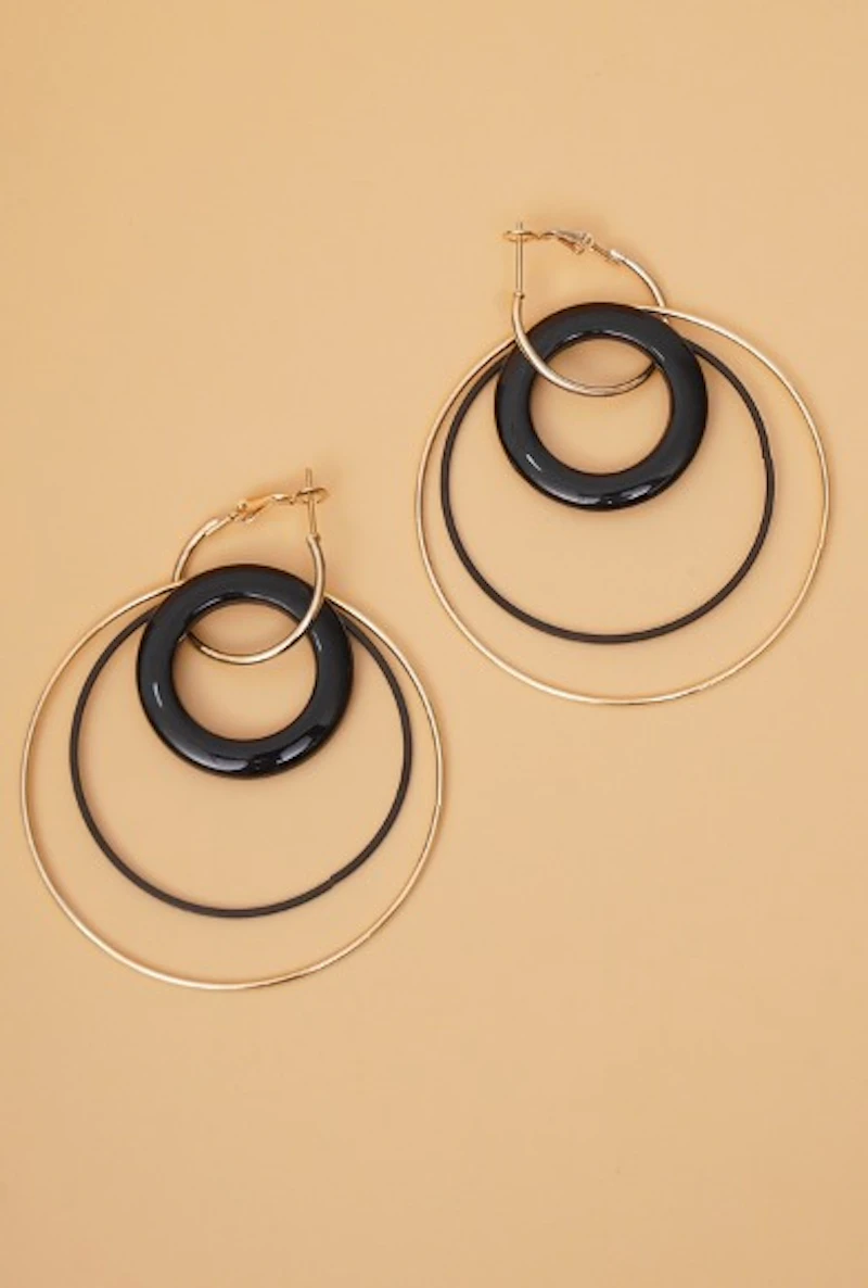 Golden Black Earrings