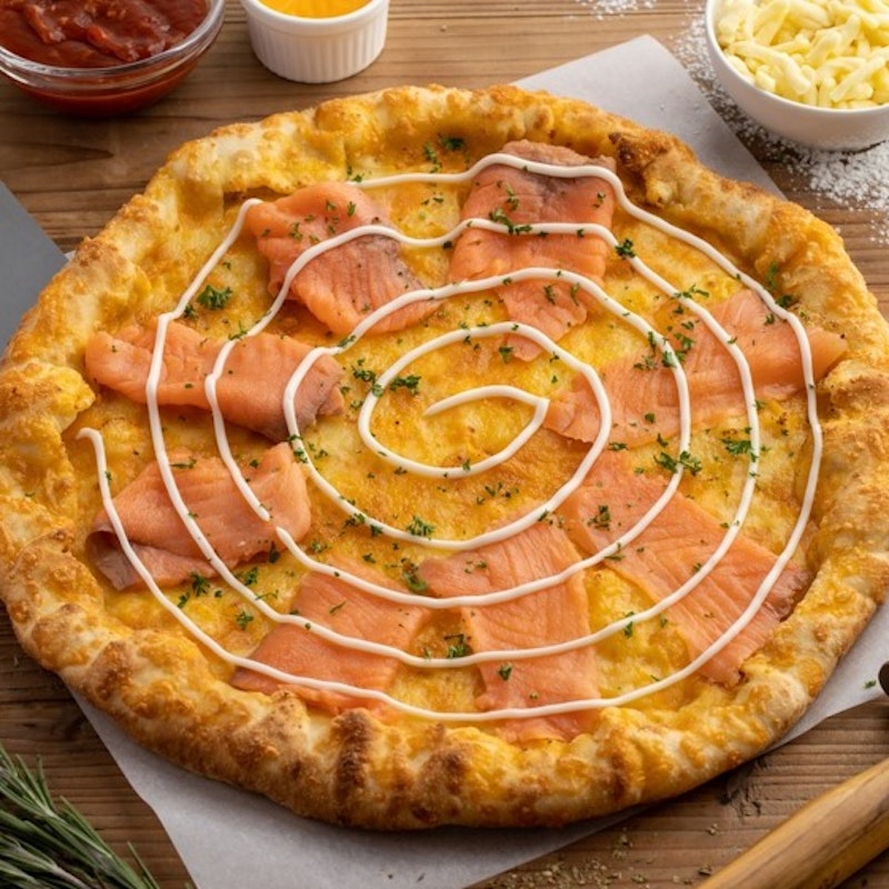 Cheesy Salmon 10 inches Pizza ( Pizza time )