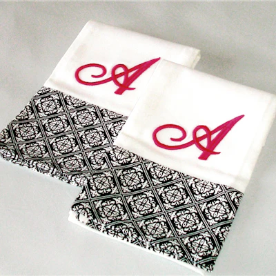 Monogrammed  "A" Kitchen Towels (Set of 2)