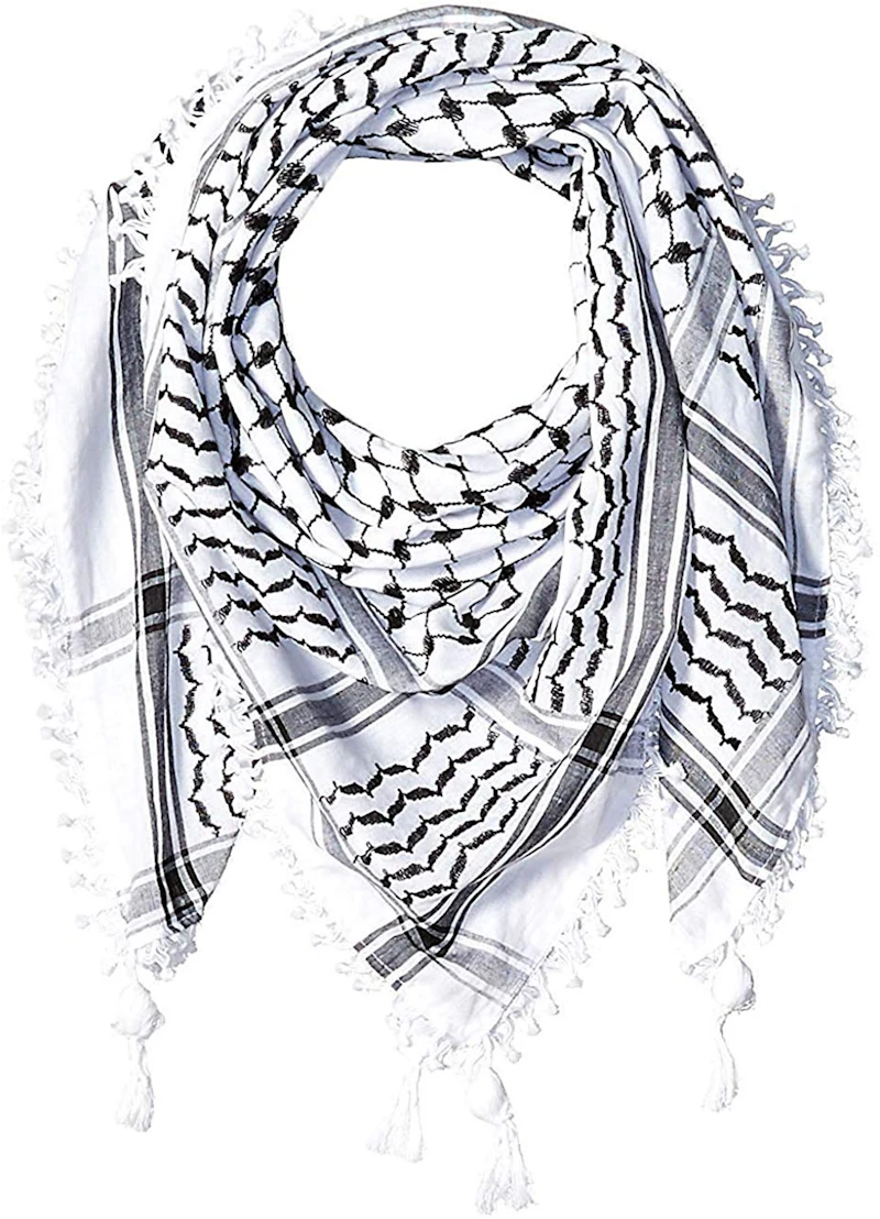 Black & white hirbawi kufiya keffiyeh