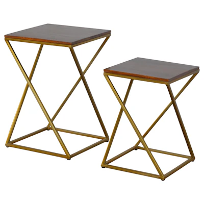 Nesting Tables, Metal Base (Set of 2) 